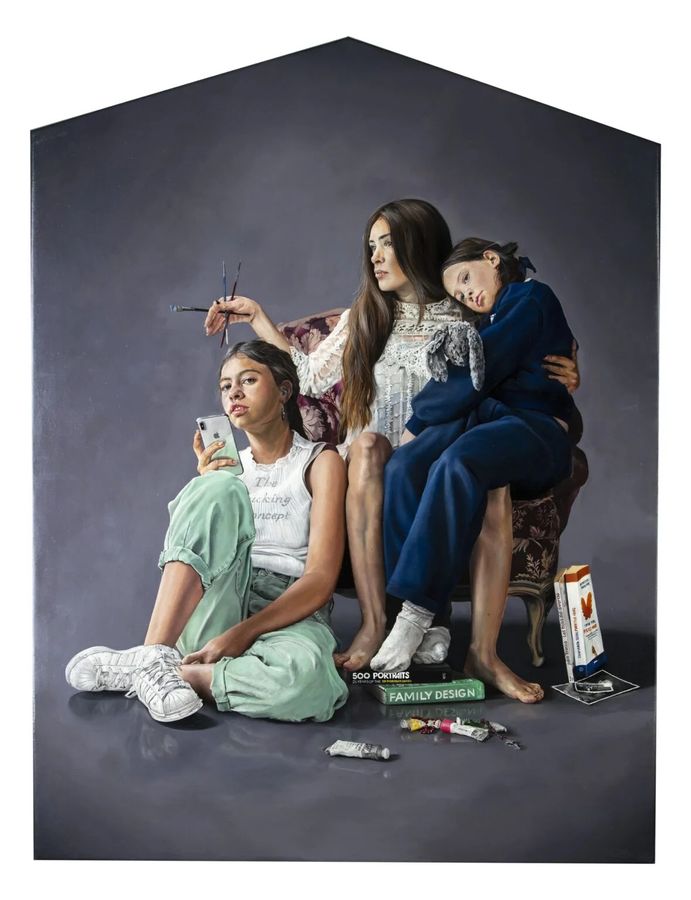 Mater · Novicia — Oil on canvas and collage