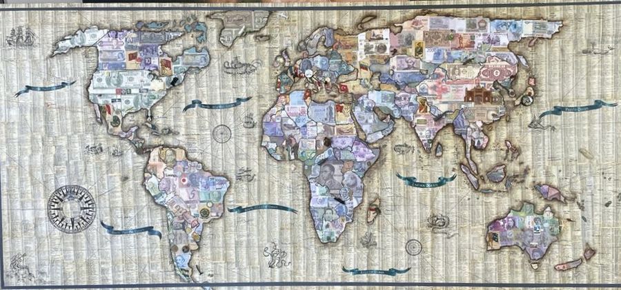 World Banks — Collage on canvas